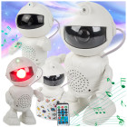 Astronaudi kujuline tähistaeva projektor, öölamp Bluetooth-kõlari ja puldiga, 20 × 11 × 9 cm