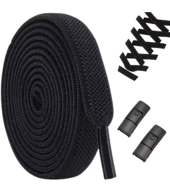 Elastsed kummist kingapaelad kiirkinnitusega, mustad – 100cm