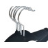 Mustad libisemiskindlad sametkattega riidepuud, 20 tk