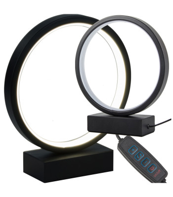 Ümmargune rõngakujuline LED-laualamp, hämardatav, kolme valgusvärviga, 20 cm
