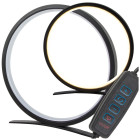 Rõngakujuline LED-laualamp hämardamise ja kolme valgusvärviga, must, 25 cm