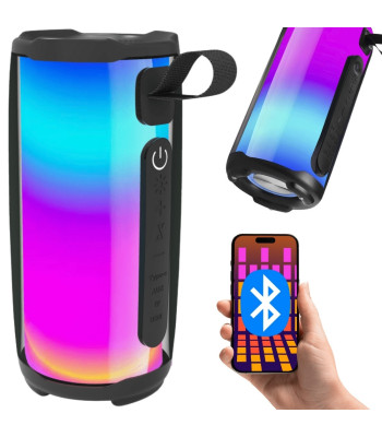 Juhtmevaba Bluetooth-boombox-kõlar, USB, FM-raadio, AUX ja RGB-valgustus, 18cm x 8,5cm x 8,5cm