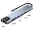 USB-C-jaotur 8-ühes HDMI, USB-A, USB-C, SD/TF ja RJ45 – 15,3 × 3,2 × 1,1 cm