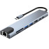 USB-C-jaotur 8-ühes HDMI, USB-A, USB-C, SD/TF ja RJ45 – 15,3 × 3,2 × 1,1 cm
