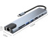 USB-C-jaotur 8-ühes HDMI, USB-A, USB-C, SD/TF ja RJ45 – 15,3 × 3,2 × 1,1 cm