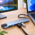 USB-C-jaotur 8-ühes HDMI, USB-A, USB-C, SD/TF ja RJ45 – 15,3 × 3,2 × 1,1 cm
