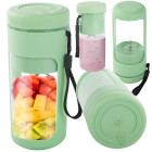Kaasaskantav juhtmeta USB-laetav smuutiblender jääpurustajaga, roheline, 450 ml, 28 cm