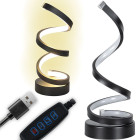 Spiraalne LED-laualamp, 3 valgusvärvi, USB-toide ja reguleeritav heledus, 10cm x 25cm