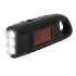 Dünamo- ja päikesepaneeliga käsivändaga LED-taskulamp, 3 LED-i, klambriga, must – 12,5 × 2,5 × 4,5 cm