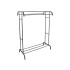 Metallist põrandariidenagi jalatsiriiuli ja külgreelingutega, must, 148 × 109 × 54 cm