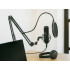 XLR-kondensaatorstuudiomikrofon kardioidse suunadiagrammiga, statiiv ja pop-filter