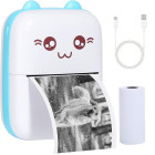 Juhtmevaba kaasaskantav mini termoprinter fotode ja märkmete printimiseks, sinine