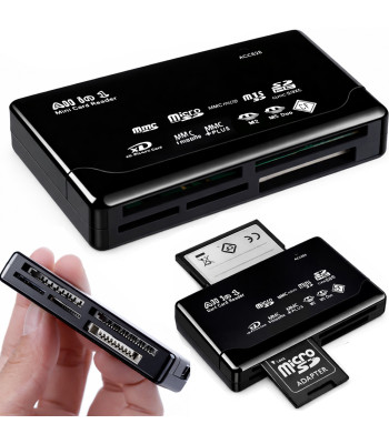 USB-mälukaardilugeja CF-, SD-, microSD-, XD-, MS- ja MMC-kaartidele