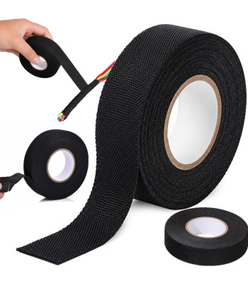 Tekstiilist isolatsiooniteip, must, 19 mm × 25 m