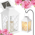 Dekoratiivne LED-latern elektrilise küünlaga, valge, 28cm x 14cm x 14cm