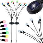 Päikesepatareiga RGB-aiavalgustid dekoratiivsete kuulidega, 2 tk, 70 cm