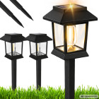 2-osaline päikeseenergial töötavate aiavalgustite komplekt, must, 38 cm