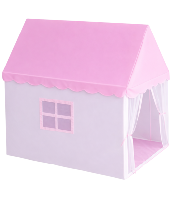 Suur roosa lossikujuline lastetelk – 130 × 98 × 125 cm