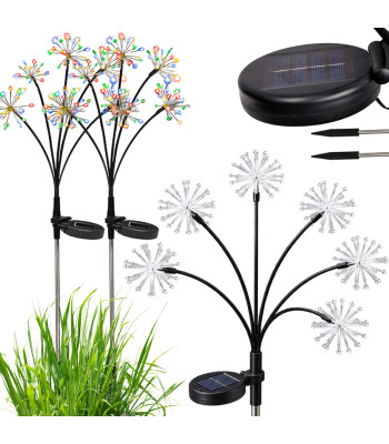 Päikeseenergial töötavad LED-aiavalgustid ilutulestiku efektiga, 2 tk, 70cm