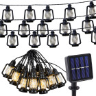 Päikesepaneeliga LED-aiavalgustite vanik dekoratiivsete laternatega, 20 LED-laternat, 4,85 m