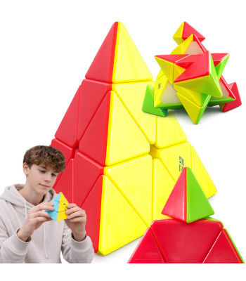 Hariv püramiidikujuline kiirkuubik Pyraminx, loogika- ja osavusmäng, 9,5cm x 9,5cm x 9,5cm