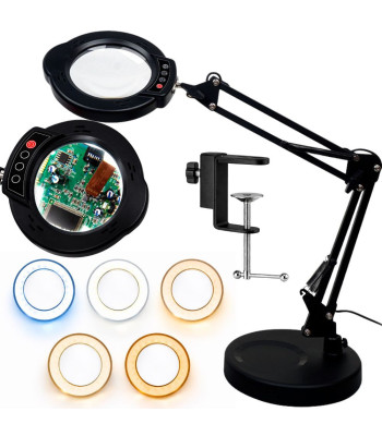 LED-valgustusega laualamp-luup, 10× suurendus
