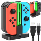 Nintendo Switchi Joy-Coni laadimisjaam LED-valgustusega, 4 kontrollerile