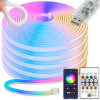 RGB-neoon-LED-riba Bluetoothi, rakenduse ja puldiga, niiskuskindel ja painduv, 10 m