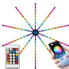 RGB LED-ilutulestikuvalgusti rakenduse ja puldiga, isekleepuv peodekoratsioon