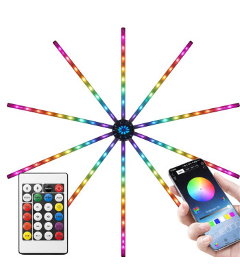 RGB LED-ilutulestikuvalgusti rakenduse ja puldiga, isekleepuv peodekoratsioon