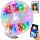 Välistingimustesse mõeldud veekindel RGB LED-riba USB, Bluetoothi rakenduse ja puldiga, 10 m