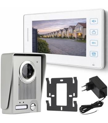 Juhtmega videofonosüsteem monitori, kaamera ja öövalgustusega – 27801_B