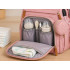 Roosa multifunktsionaalne mähkmekott-seljakott reisivoodiga, USB-pordi ja organiseerijaga, 45 × 36 × 10 cm