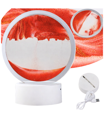 3D liikuvate liivamustritega RGB LED-laualamp, USB, 19 cm