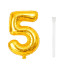 Kuldne fooliumõhupall number 5 sünnipäevaks, 66 cm