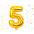 Kuldne fooliumõhupall number 5 sünnipäevaks, 66 cm
