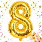 Kuldne fooliumõhupall number 8 sünnipäevaks, 66 cm