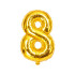 Kuldne fooliumõhupall number 8 sünnipäevaks, 66 cm