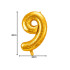 Kuldne fooliumõhupall number 9 sünnipäevaks, 26 tolli (66 cm)