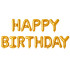 Kuldsed fooliumist HAPPY BIRTHDAY õhupallid – sünnipäevagirland