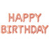 Roosa HAPPY BIRTHDAY fooliumõhupallide vanik, 13 tk