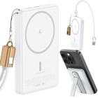 Magnetiline juhtmevaba kiirlaadimisega akupank USB-C ja Lightning-ühendustega, 5000 mAh, 20 W, 06400