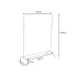 Valge metallist riidenagi riiulite ja 8 konksuga, 150 × 110 × 41 cm