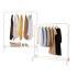 Valge metallist riidenagi riiulite ja 8 konksuga, 150 × 110 × 41 cm