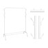 Valge metallist riidenagi riiulite ja 8 konksuga, 150 × 110 × 41 cm