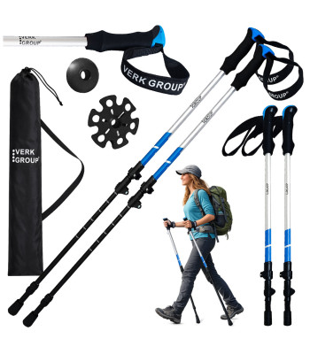 Trekkingukepid VERK GROUP nordic walkinguks, otsikute ja hoiukotiga, 62–137 cm, 14704_S