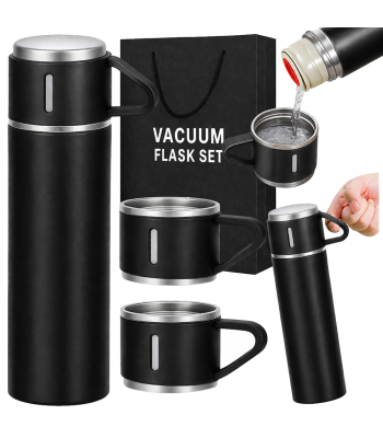 Must roostevabast terasest termos 3 tassiga, 400 ml