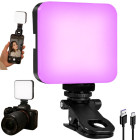Mini RGB LED-valgusti foto- ja videovõteteks, klambri ja 1/4'' keermega, 3000K–6500K, 5,5 W, 150°