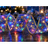LED-valgustusega jõululint, lilla ja kuldne, 40 LED-i, 4 m