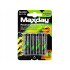 Laetavad AA-akud, Ni-MH, 4800 mAh, 1,2 V, 4 tk, läbimõõt 1,4 cm, kõrgus 5,1 cm